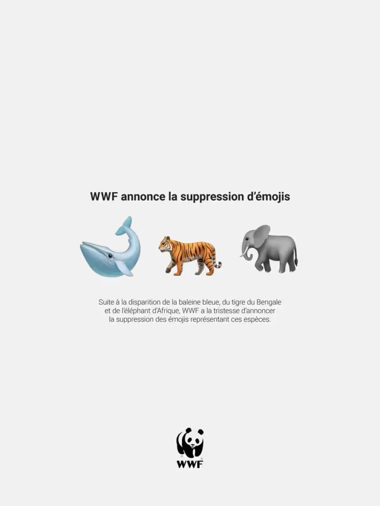 WWF annonce la suppression d'émojis - campagne de communication
