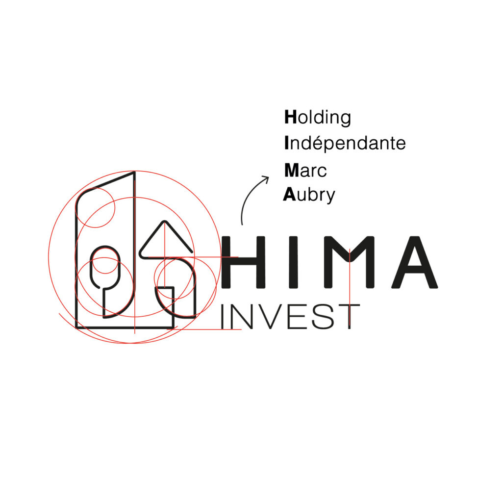 Décomposition du logo HIMA créé par l'agence AVICOM'