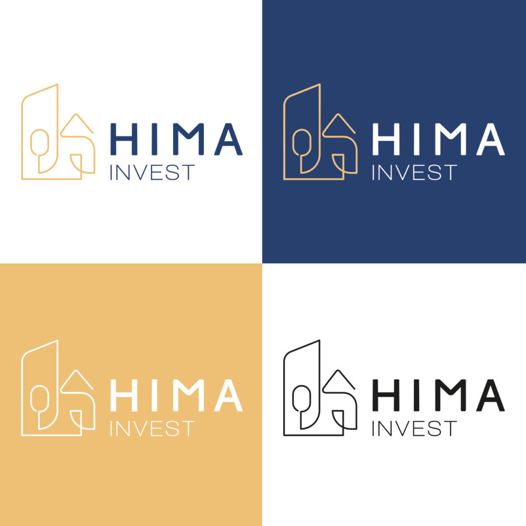 Déclinaison couleurs du logo HIMA créé par l'agence de communication