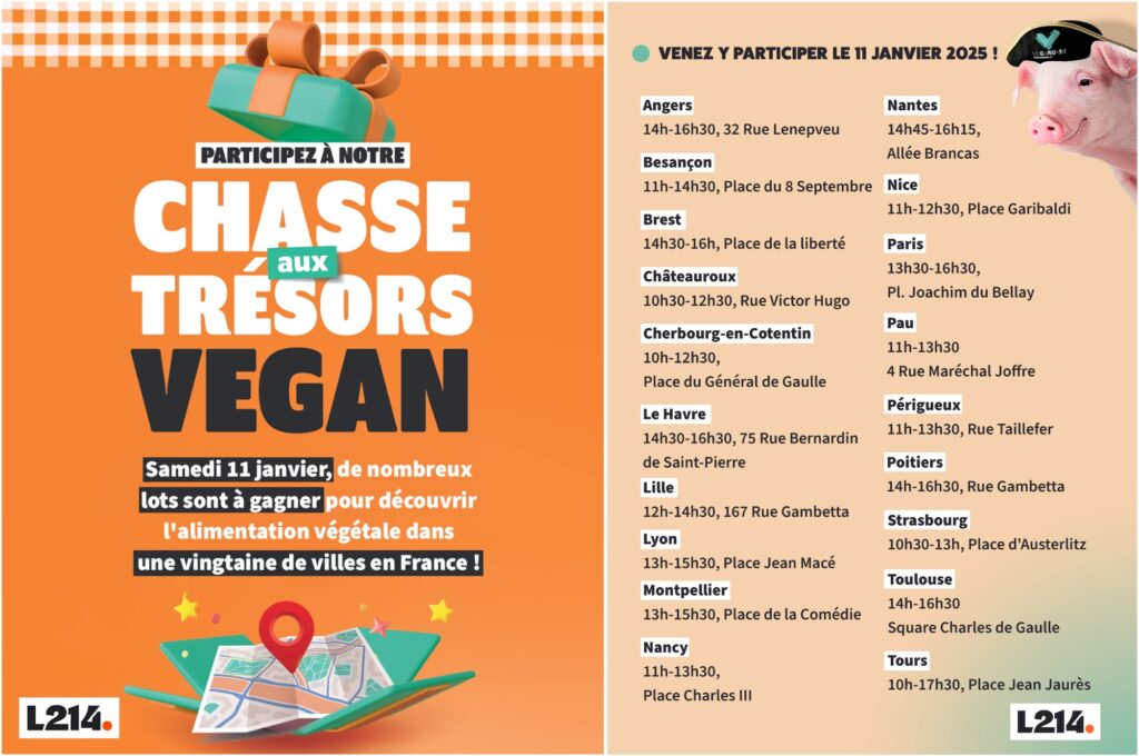 Campagne de L214 à l'occasion du Veganuary